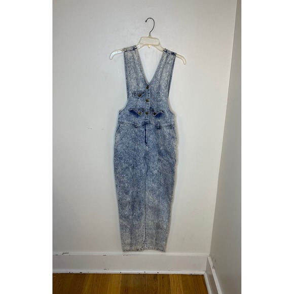 Vintage 1980s Don't Stop Acid Wash Maternity Overalls - Picture 1 of 7